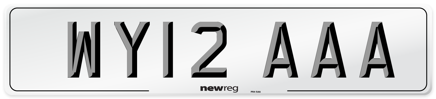 WY12 AAA Number Plate from New Reg